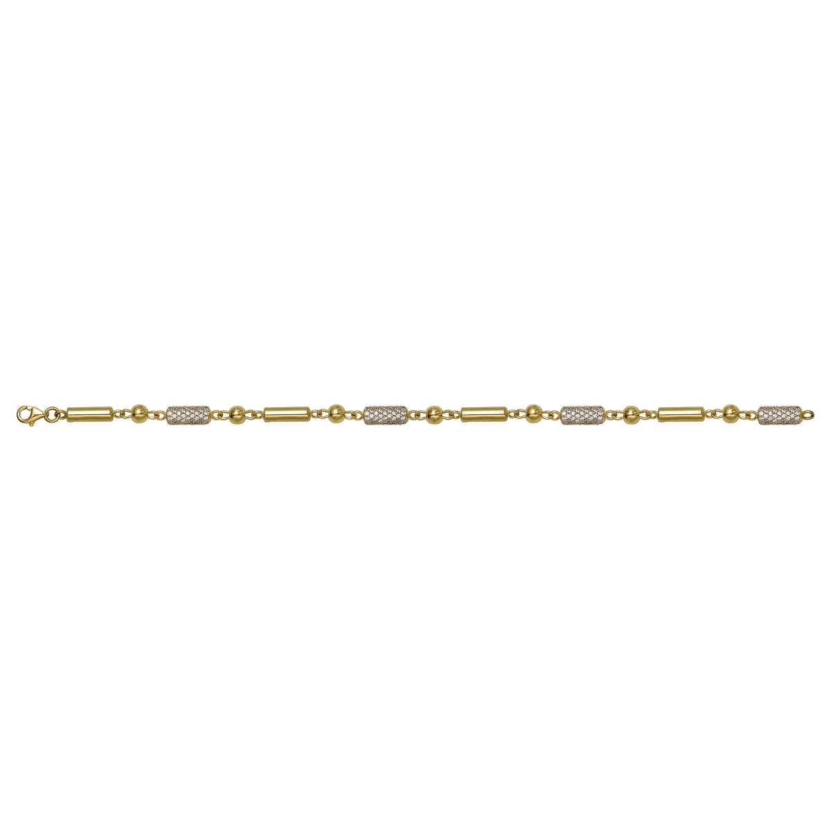 Solid gold bead bracelet, 7.60 g — shown square on a plain background.