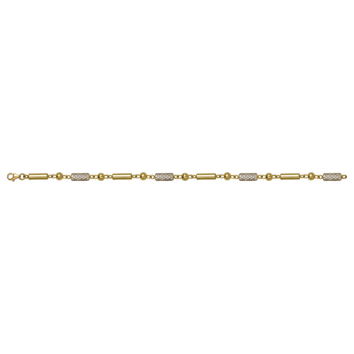 Solid gold bead bracelet, 7.60 g — shown square on a plain background.