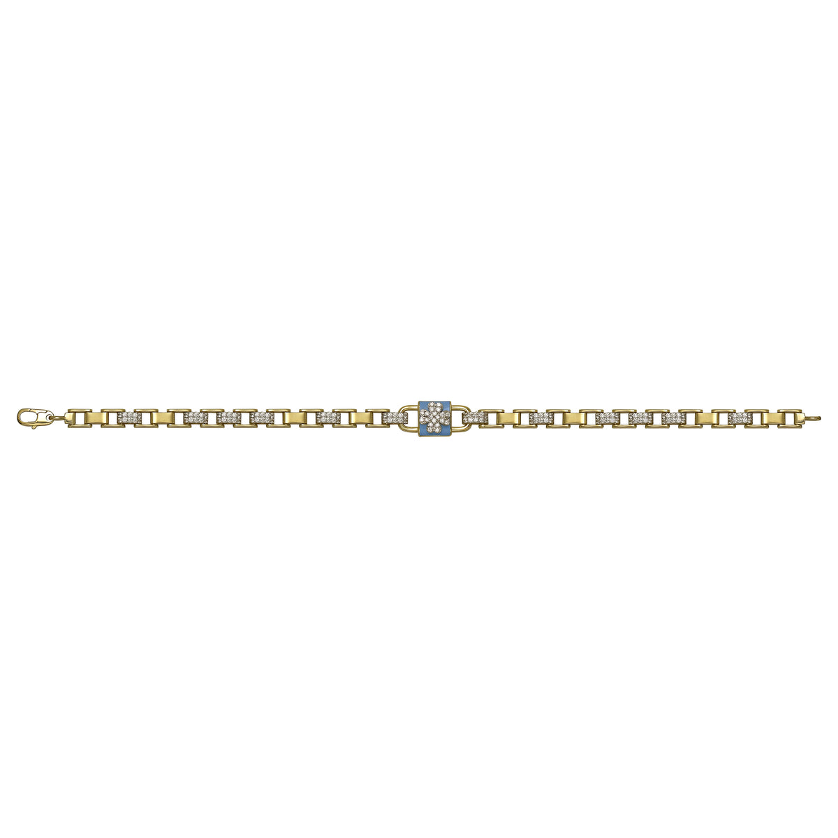 Solid gold bar link bracelet, 9.95 g — shown square on a plain background.