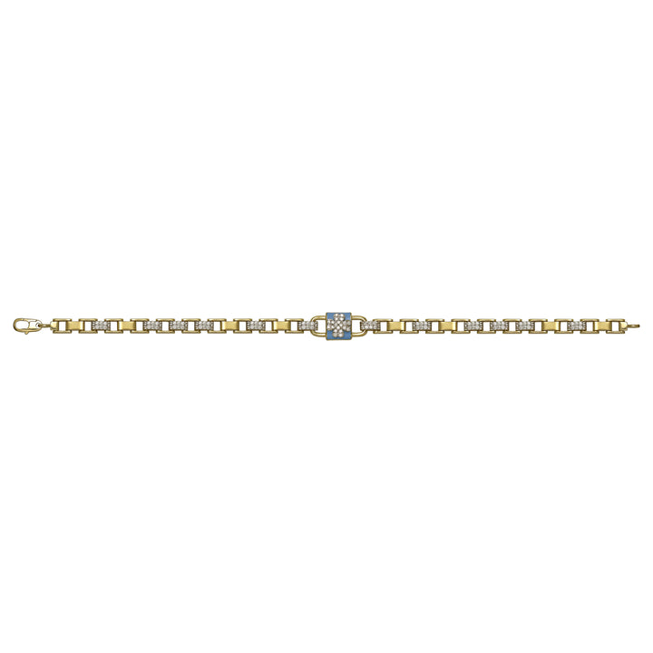 Solid gold bar link bracelet, 9.95 g — shown square on a plain background.
