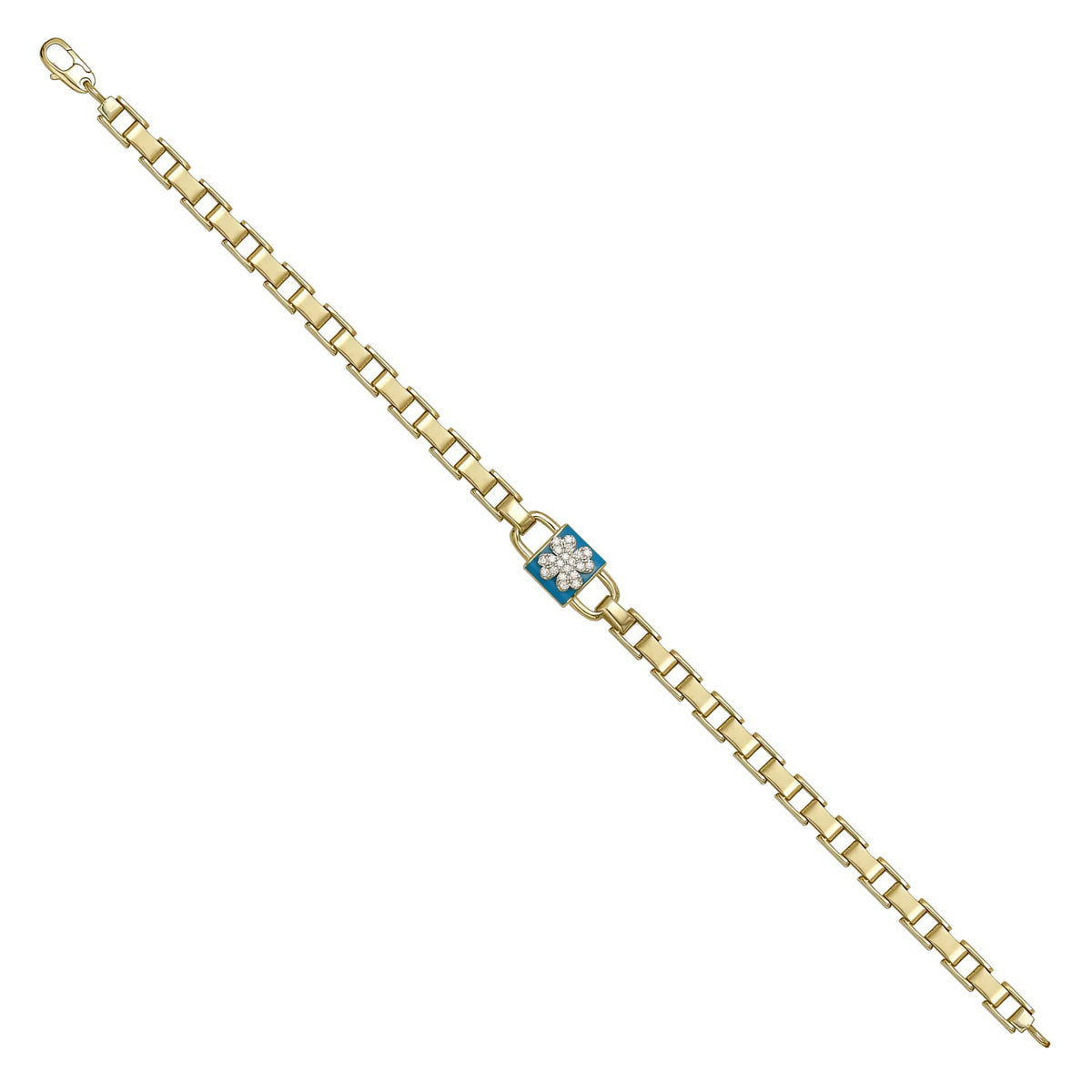 Solid gold bar link bracelet, 8.35 g — shown at an angle across the frame.