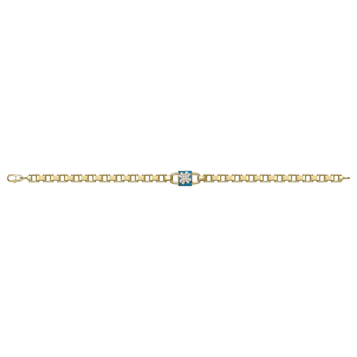 Solid gold bar link bracelet, 8.35 g — shown square on a plain background.