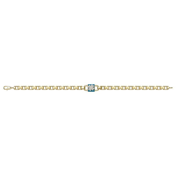 Solid gold bar link bracelet, 8.35 g — shown square on a plain background.