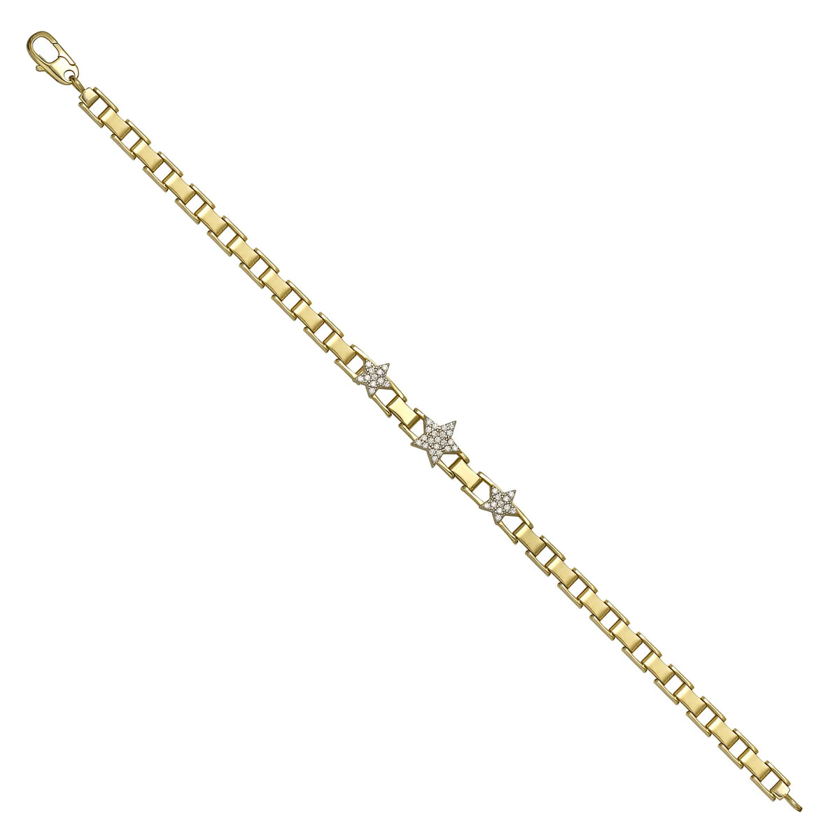 Solid gold bar link bracelet, 8.30 g — shown at an angle across the frame.