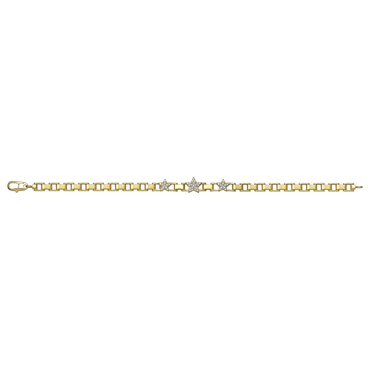 Solid gold bar link bracelet, 8.30 g — shown square on a plain background.