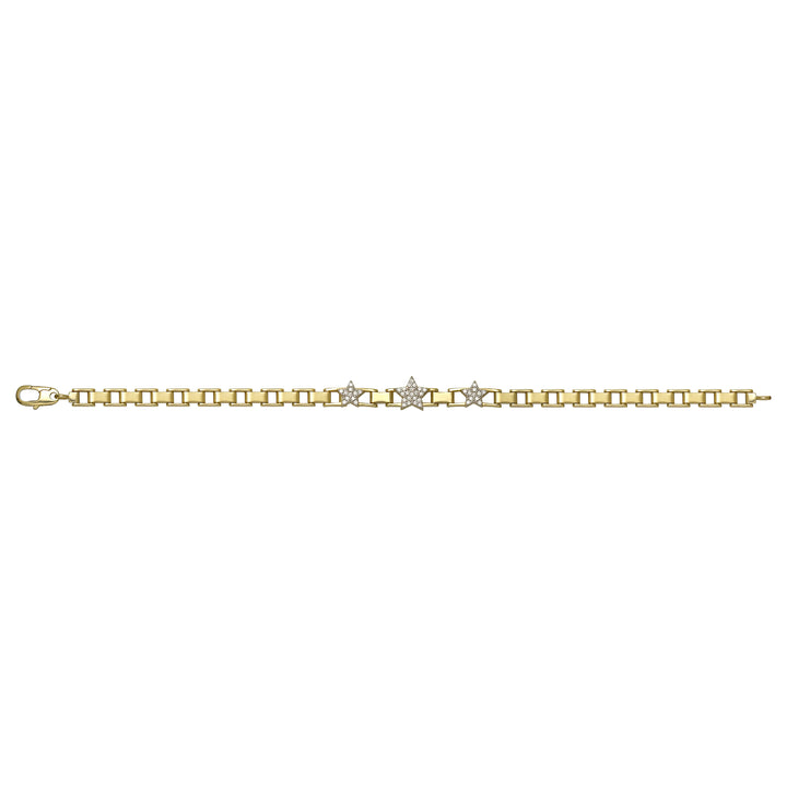 Solid gold bar link bracelet, 8.30 g — shown square on a plain background.