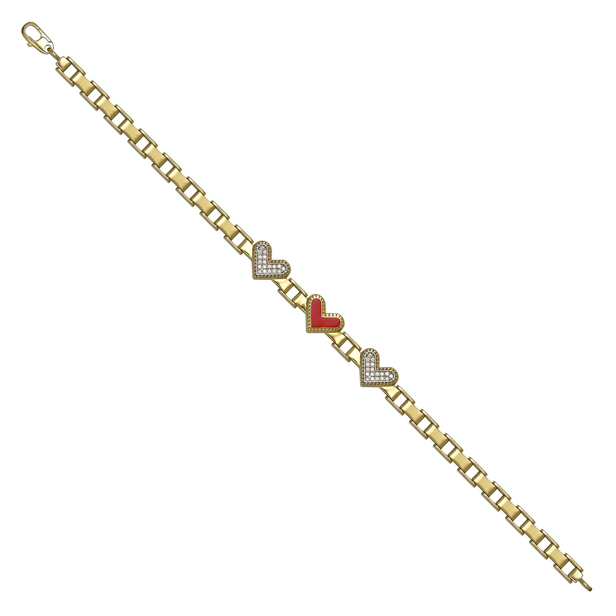 Solid gold bar link bracelet, 8.32 g — shown at an angle across the frame.