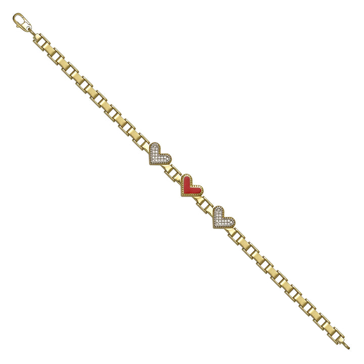 Solid gold bar link bracelet, 8.32 g — shown at an angle across the frame.