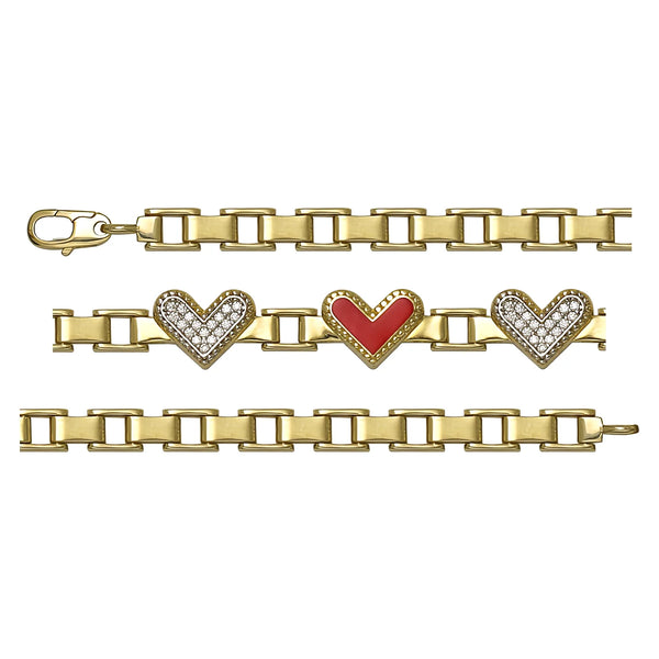 Solid gold bar link bracelet, 8.32 g — shown in three rows across the frame.