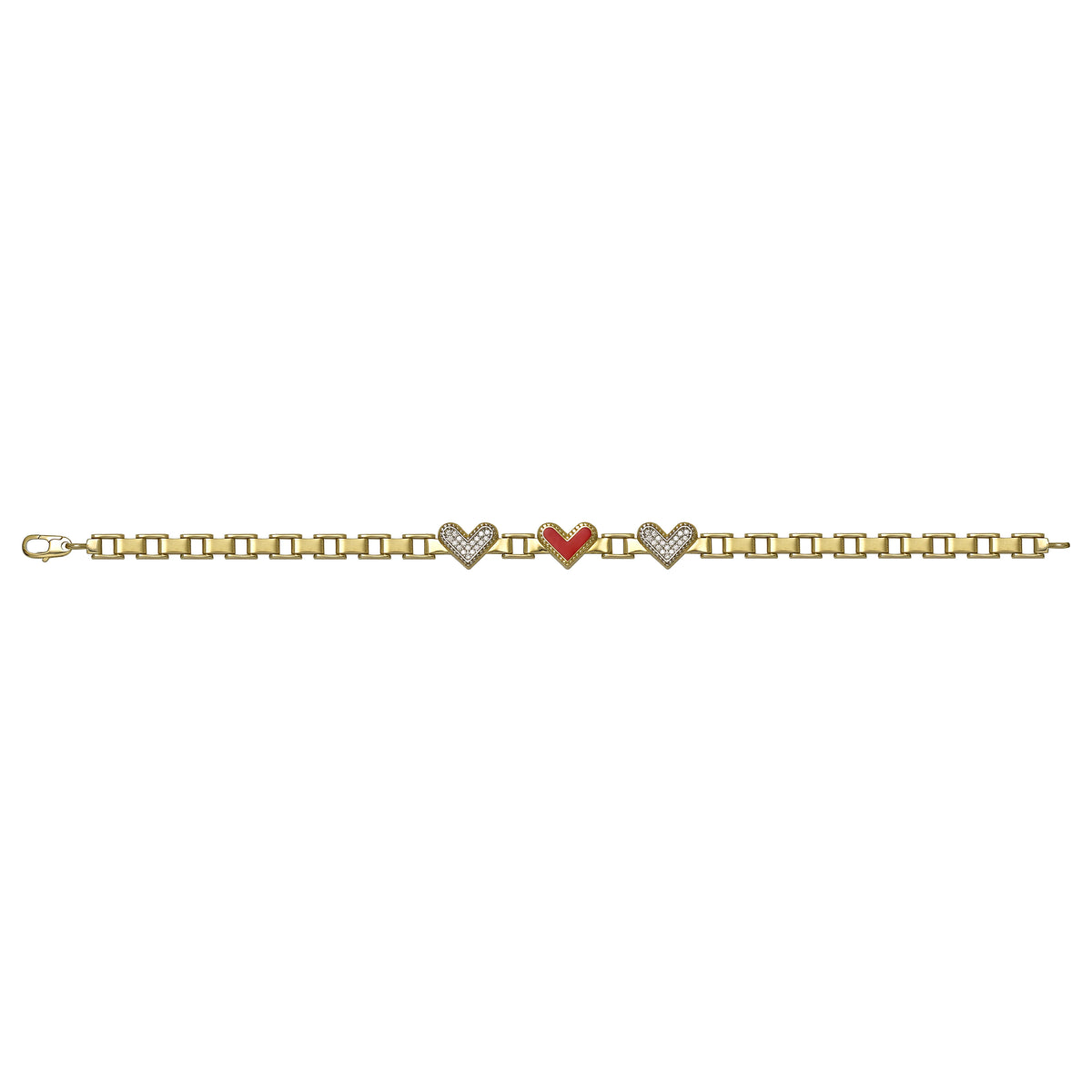 Solid gold bar link bracelet, 8.32 g — shown square on a plain background.