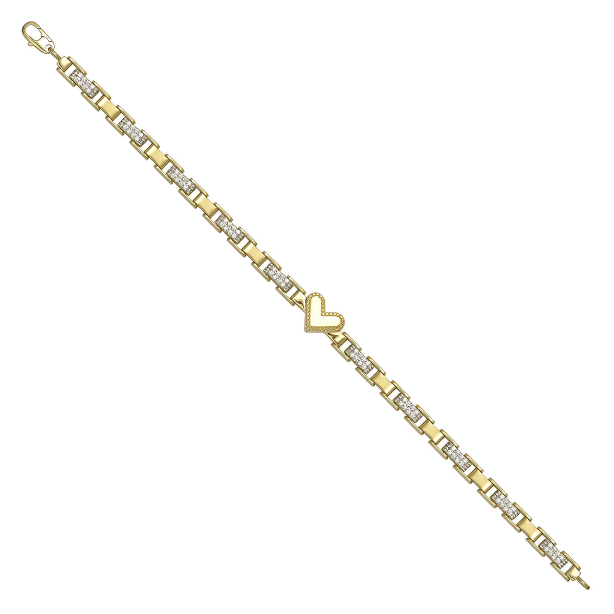 Solid gold bar link bracelet, 9.35 g — shown at an angle across the frame.