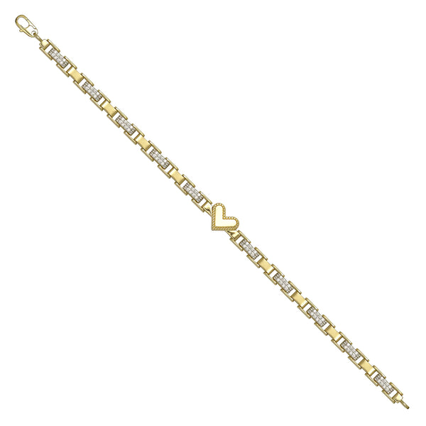 Solid gold bar link bracelet, 9.35 g — shown at an angle across the frame.