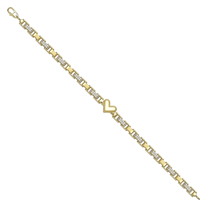 Solid gold bar link bracelet, 9.35 g — shown at an angle across the frame.