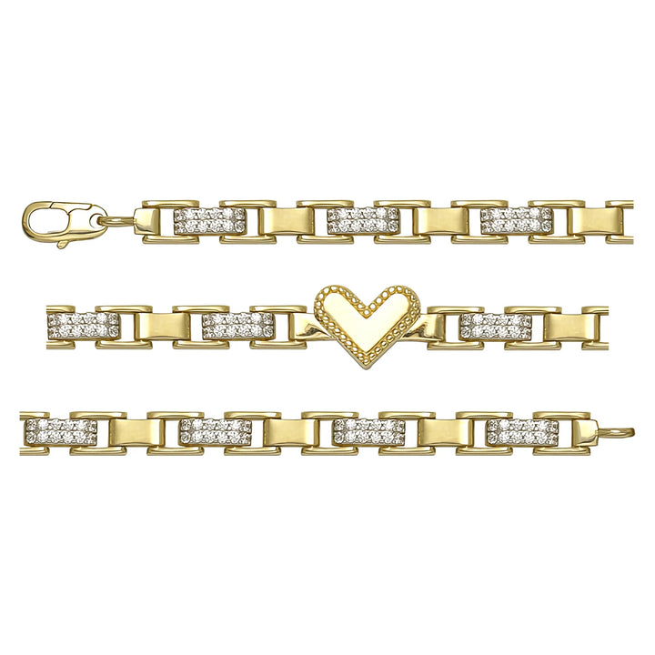 Solid gold bar link bracelet, 9.35 g — shown in three rows across the frame.