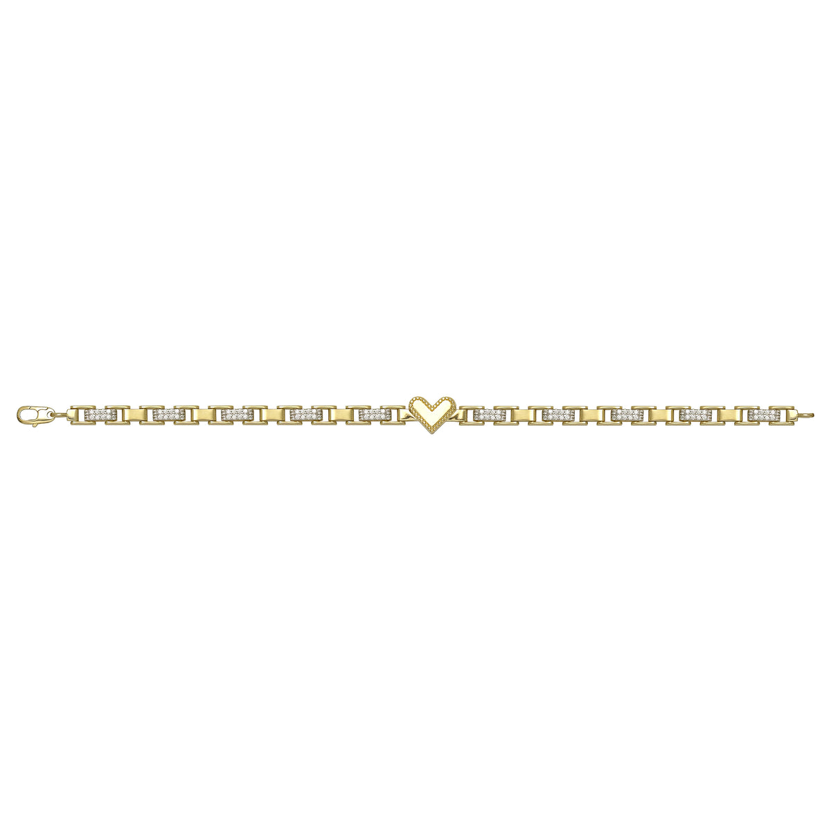 Solid gold bar link bracelet, 9.35 g — shown square on a plain background.