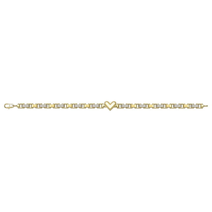 Solid gold bar link bracelet, 9.35 g — shown square on a plain background.