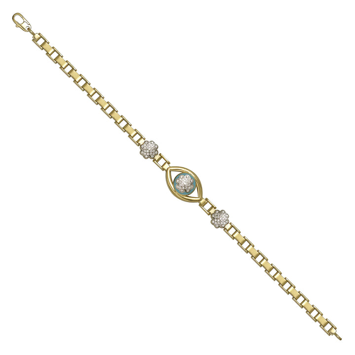 Solid gold bar link bracelet, 8.50 g — shown at an angle across the frame.