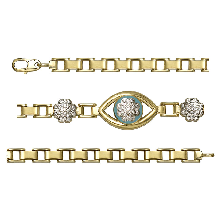 Solid gold bar link bracelet, 8.50 g — shown in three rows across the frame.