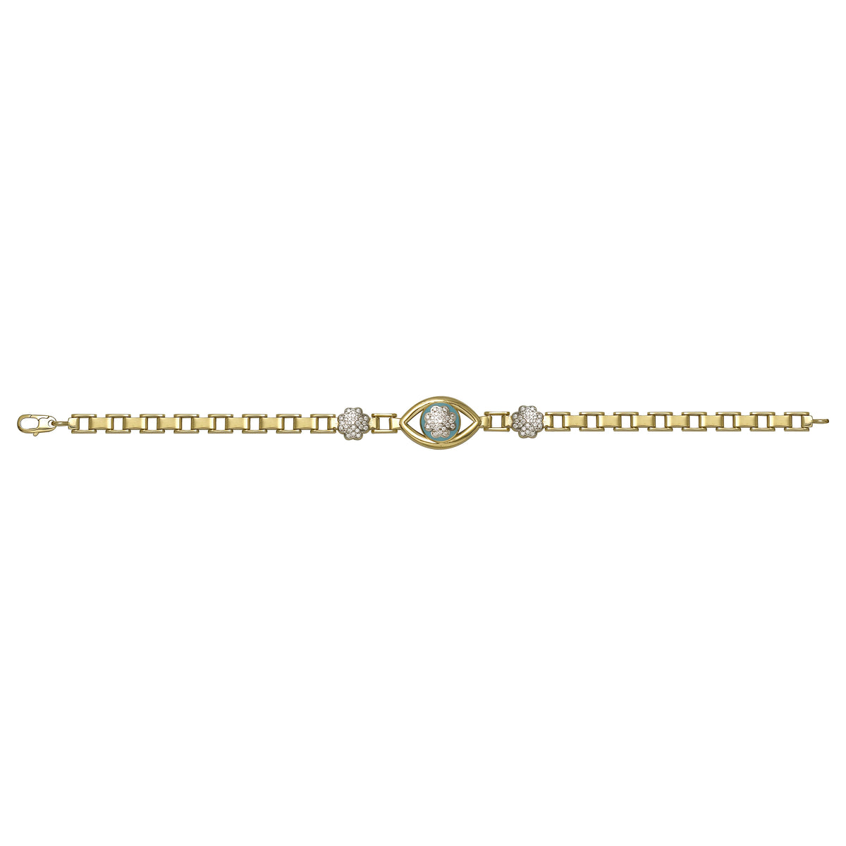 Solid gold bar link bracelet, 8.50 g — shown square on a plain background.