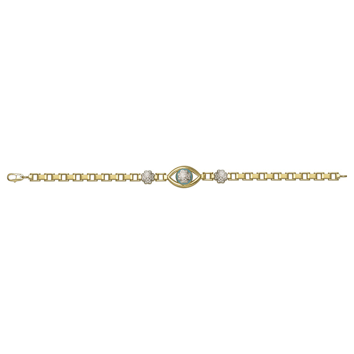 Solid gold bar link bracelet, 8.50 g — shown square on a plain background.