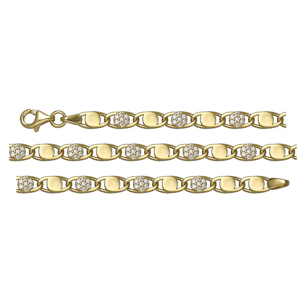 Solid gold mariner bracelet, 5.15 g — shown in three rows across the frame.