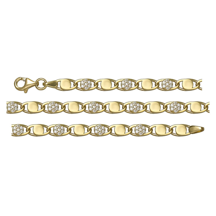 Solid gold mariner bracelet, 5.15 g — shown in three rows across the frame.