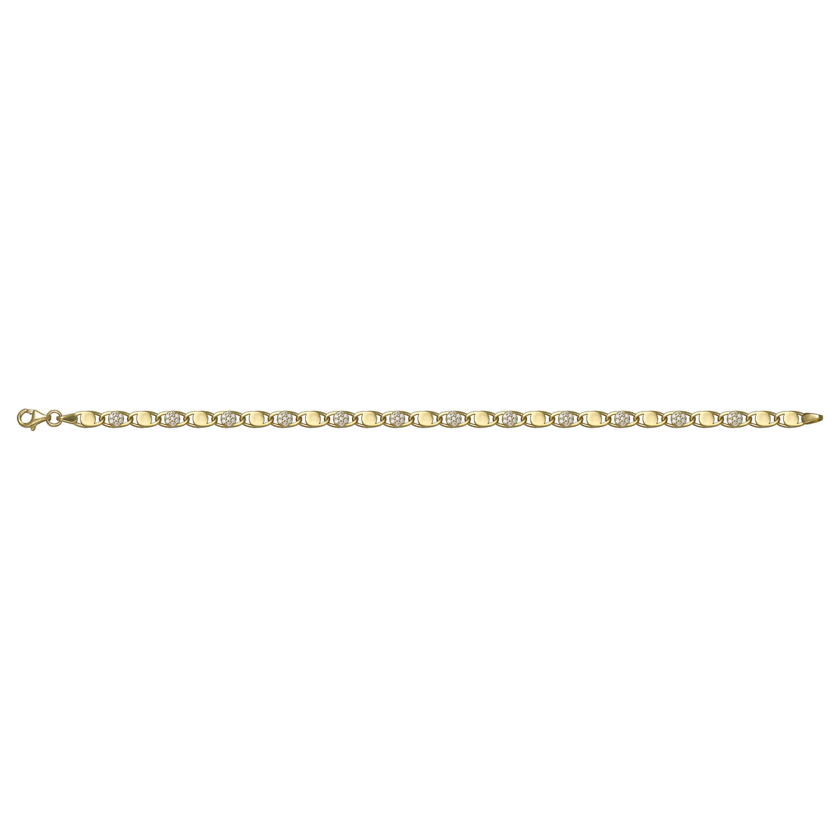 Solid gold mariner bracelet, 5.15 g — shown square on a plain background.